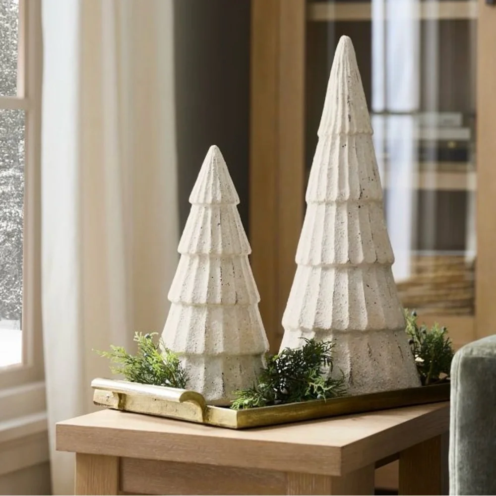 Pottery Barn Artisan Handcrafted Terracotta Medium 14” Christmas Tree NEW IN BOX